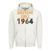 Oatmeal Heather Awesome Since 1964 Zipper Hoodie - Bettercallsaul