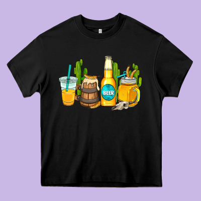 Beer Coffee Cups Heavy Core Tee Designed By Adodesignshop