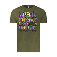 Vintage Olive beads parades crawfish king cake mardi gras Vintage Tee - MaliasSmallBusiness