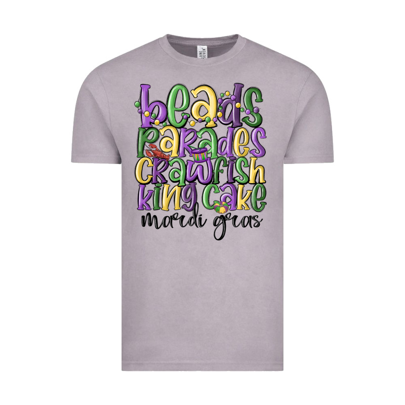 Beads Parades Crawfish King Cake Mardi Gras Vintage Tee by MaliasSmallBusiness | Teevron