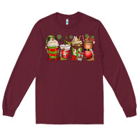 Burgundy elf coffee cups Long Sleeve Tee - MaliasSmallBusiness