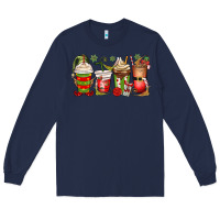 Navy elf coffee cups Long Sleeve Tee - MaliasSmallBusiness