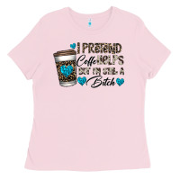 Bubblegum Pink coffee Ladies Tee - CowhideDigitalArt