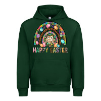 Forest Green Happy Easter Rainbow Urban Hoodie - BundleAndBundleShop
