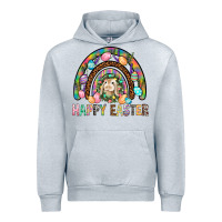 Heather Grey Happy Easter Rainbow Urban Hoodie - BundleAndBundleShop