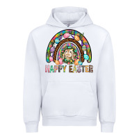 White Happy Easter Rainbow Urban Hoodie - BundleAndBundleShop