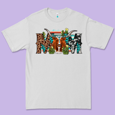 Longhorn Mom Premium Tee Designed By Adodesignshop