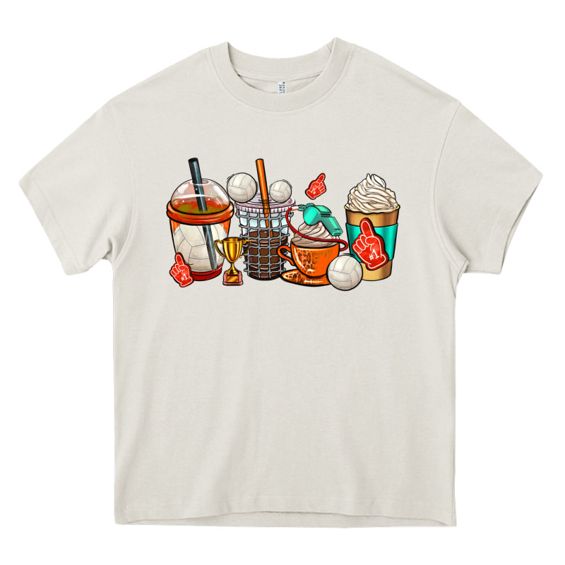 Volleyball Coffee Cups Heavy Core Tee by AdoDesignShop | Teevron
