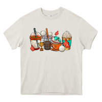 Cream volleyball coffee cups Heavy Core Tee - AdoDesignShop