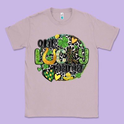 One Lucky Mama Classic Tee Designed By Maliassmallbusiness