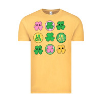 Vintage Mustard st.patrick's day clovers Vintage Tee - MaliasSmallBusiness