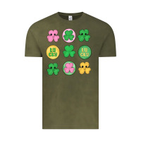 Vintage Olive st.patrick's day clovers Vintage Tee - MaliasSmallBusiness