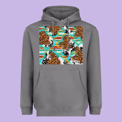Serape Cowhide And Leopard With Glitter Heavyweight Hoodie Designed By Tumblerdesignbyshophia