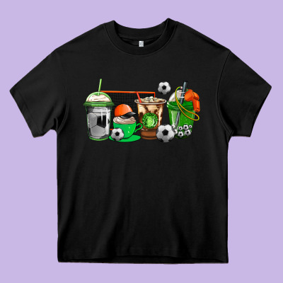 Soccer Coffee Cups Heavy Core Tee Designed By Adodesignshop