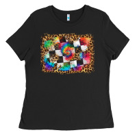 Black race leopard and tie dye background Ladies Tee - HRA Design Shop