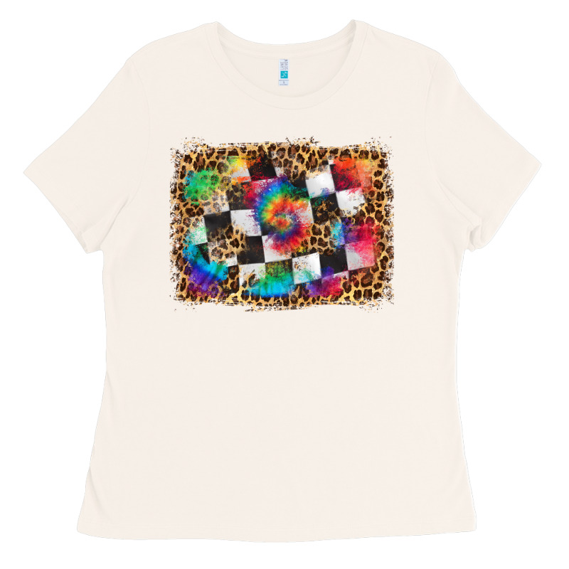 Race Leopard And Tie Dye Background Ladies Tee by HRA Design Shop | Teevron