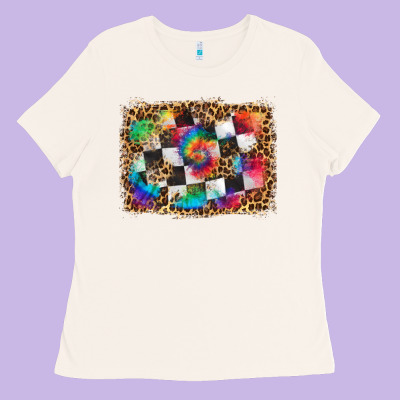 Race Leopard And Tie Dye Background Ladies Tee Designed By Hra Design Shop