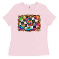 Bubblegum Pink race leopard and tie dye background Ladies Tee - HRA Design Shop