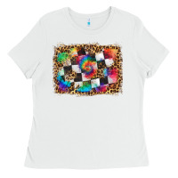 White race leopard and tie dye background Ladies Tee - HRA Design Shop