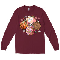 Burgundy christmas pan dulce Long Sleeve Tee - MaliasSmallBusiness