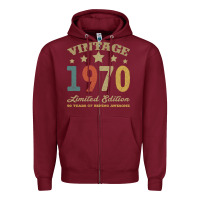 Burgundy Vintage 1970 Limited Edition 50 Years Of Being Awesome Zipper Hoodie - Bettercallsaul
