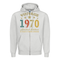 Dove Grey Vintage 1970 Limited Edition 50 Years Of Being Awesome Zipper Hoodie - Bettercallsaul