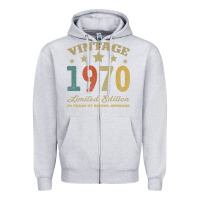 Heather Grey Vintage 1970 Limited Edition 50 Years Of Being Awesome Zipper Hoodie - Bettercallsaul
