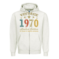 Oatmeal Heather Vintage 1970 Limited Edition 50 Years Of Being Awesome Zipper Hoodie - Bettercallsaul