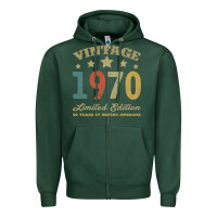 Sports Green Vintage 1970 Limited Edition 50 Years Of Being Awesome Zipper Hoodie - Bettercallsaul