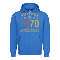 True Royal Vintage 1970 Limited Edition 50 Years Of Being Awesome Zipper Hoodie - Bettercallsaul