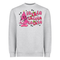 Heather Grey pink christmas fa la la Heavyweight Sweatshirt - MaliasSmallBusiness