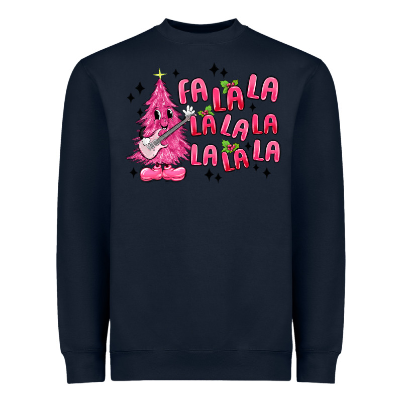 Pink Christmas Fa La La Heavyweight Sweatshirt by MaliasSmallBusiness | Teevron