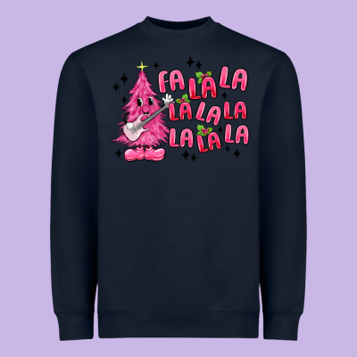 Pink Christmas Fa La La Heavyweight Sweatshirt Designed By Maliassmallbusiness