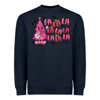 Navy pink christmas fa la la Heavyweight Sweatshirt - MaliasSmallBusiness