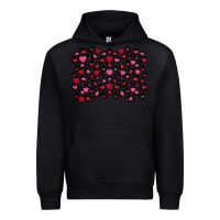 Black valentines day leopard and heart background Urban Hoodie - FaDigitalArtStudio