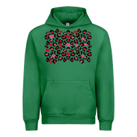 Emerald valentines day leopard and heart background Urban Hoodie - FaDigitalArtStudio