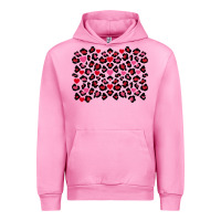 Fuchsia Pink valentines day leopard and heart background Urban Hoodie - FaDigitalArtStudio