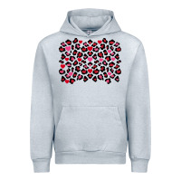 Heather Grey valentines day leopard and heart background Urban Hoodie - FaDigitalArtStudio