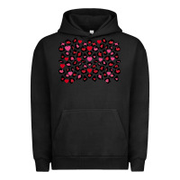 Pigment Black valentines day leopard and heart background Urban Hoodie - FaDigitalArtStudio