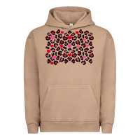 Pigment Burro valentines day leopard and heart background Urban Hoodie - FaDigitalArtStudio