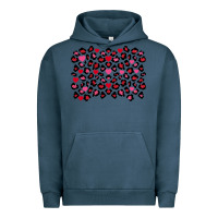 Pigment Midnight Navy valentines day leopard and heart background Urban Hoodie - FaDigitalArtStudio