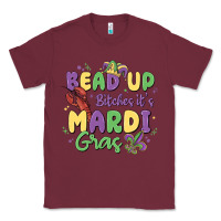 Burgundy bead up bitches it's mardi gras Classic Tee - MaliasSmallBusiness