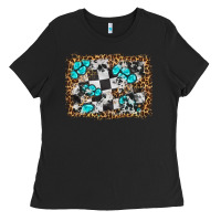 Black race leopard and gemstone background Ladies Tee - HRA Design Shop