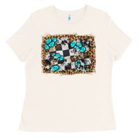 Bone race leopard and gemstone background Ladies Tee - HRA Design Shop