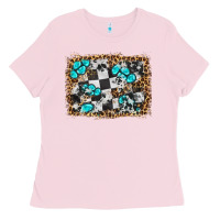 Bubblegum Pink race leopard and gemstone background Ladies Tee - HRA Design Shop