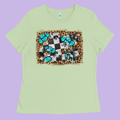 Race Leopard And Gemstone Background Ladies Tee Designed By Hra Design Shop
