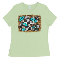 Matcha race leopard and gemstone background Ladies Tee - HRA Design Shop