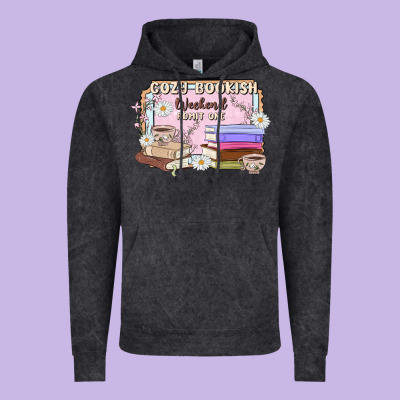 Cozy Bookish Weekend Ticket Vintage Hoodie Designed By Maliassmallbusiness