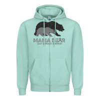 Seafoam Mama Bear Sleep Disorders Awareness Zipper Hoodie - Bettercallsaul