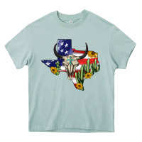 Arona bull skull texas map american playng Heavy Core Tee - BarkalooDesign